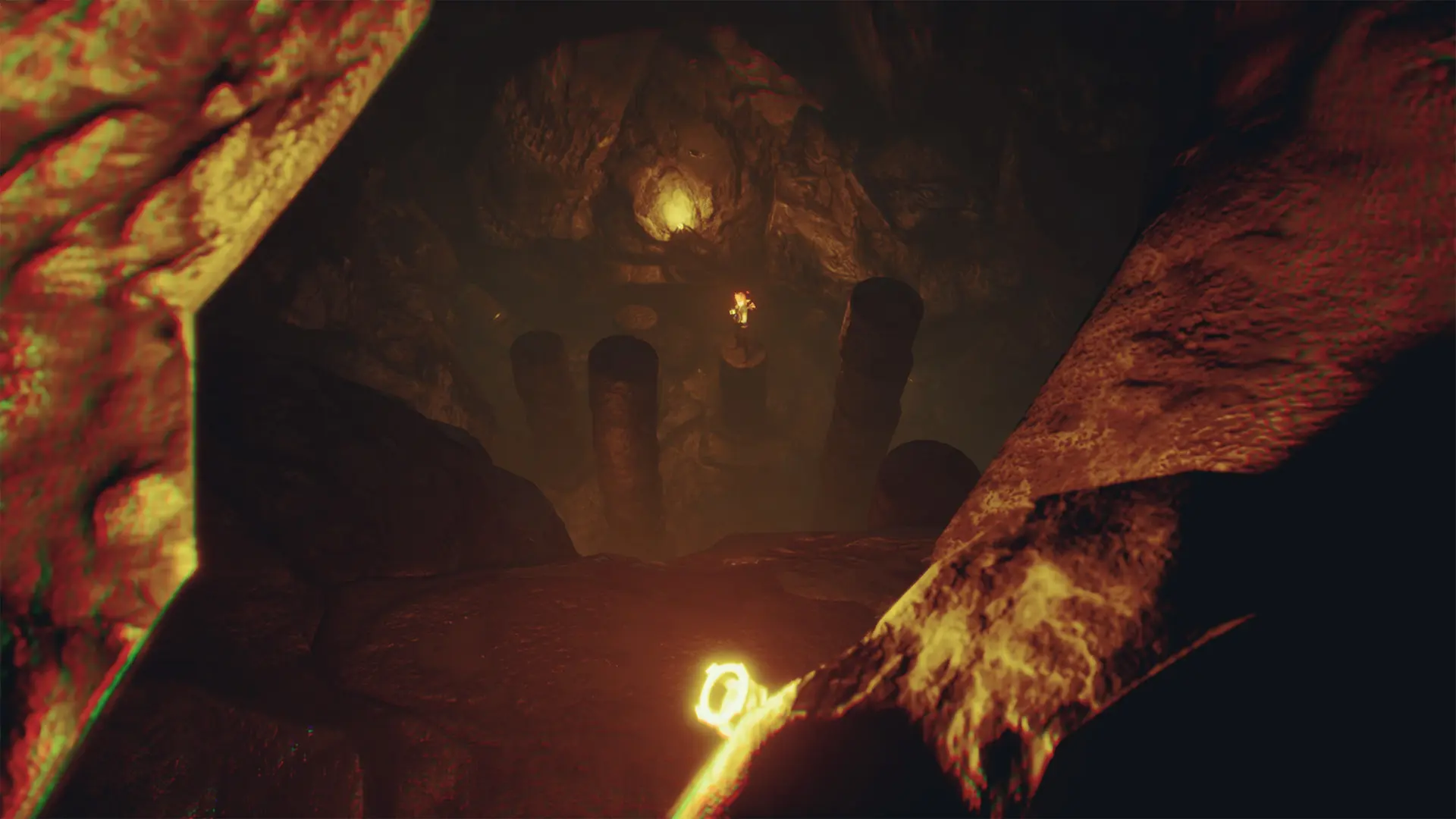 Cave with glowing crystal bloom